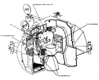Apollo Spacecraft Lunar Module(LM) cutaway cabin interior left